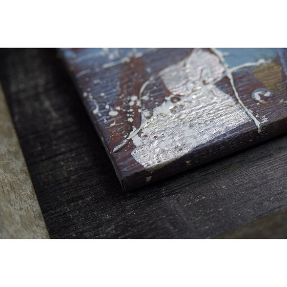 Image 1 of Vintage Brutalist Öl auf Leinwand, 1970