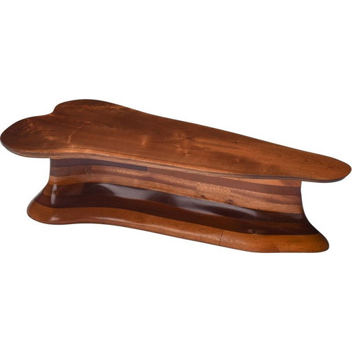 Vintage Couchtisch aus Wengaholz und Massivholz von Gerald Mccabe studio craft, 1970