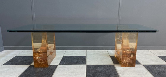 Image 1 of Couchtisch aus Glas im Stil von Marie-Claude de Fouguieres aus den 1970er Jahren