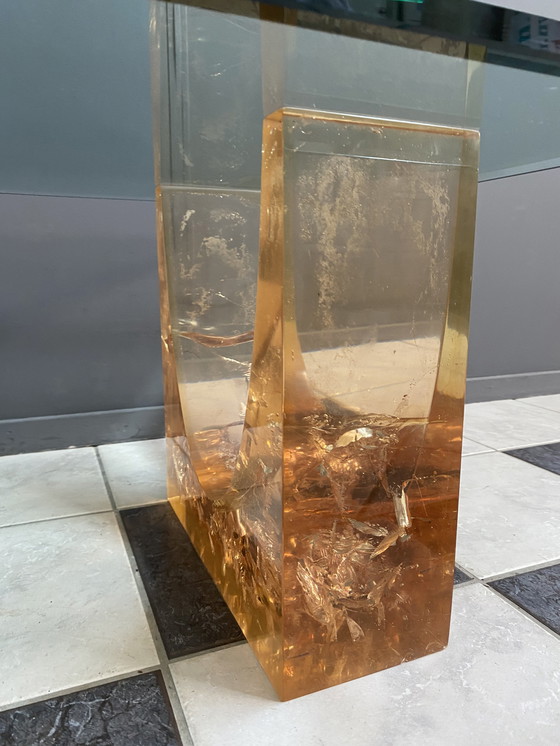 Image 1 of Couchtisch aus Glas im Stil von Marie-Claude de Fouguieres aus den 1970er Jahren