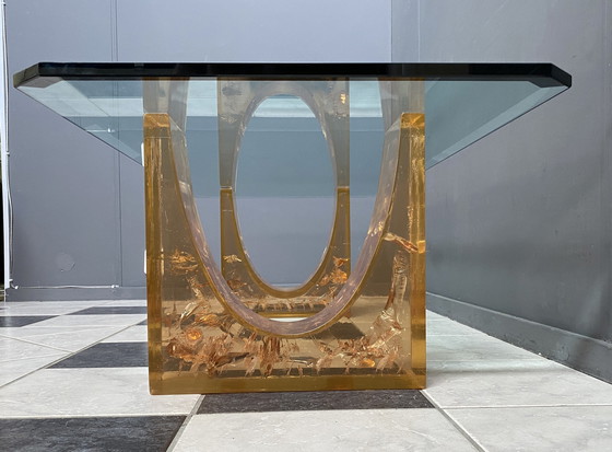 Image 1 of Couchtisch aus Glas im Stil von Marie-Claude de Fouguieres aus den 1970er Jahren