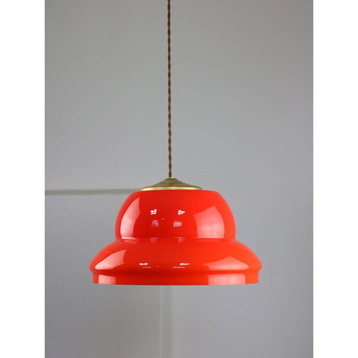 Vintage-Pendelleuchte aus Rotmessing, Italien