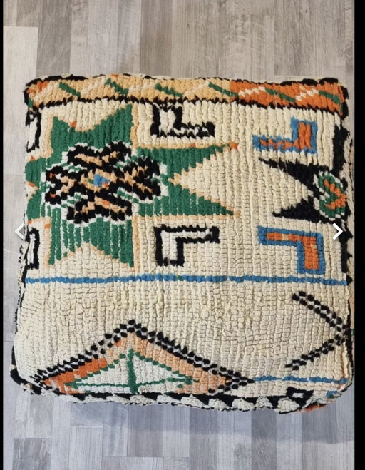 Vintage marokkanischen Pouf, Berber Sitzkissen.