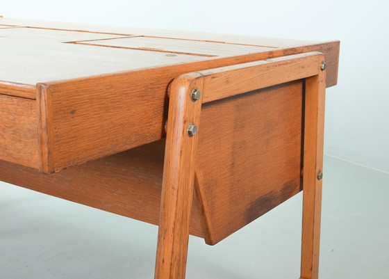 Image 1 of Clausen und Maerus Eiche Holz Design Präsident Schreibtisch für Eden, Die Niederlande, 1960er Jahre.