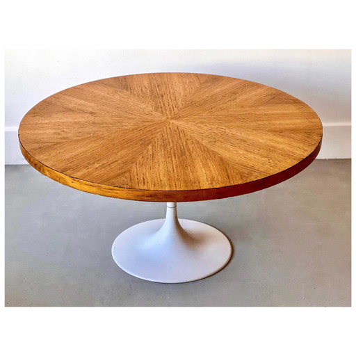 Vintage Tulip Couchtisch mit drehbarer Holzplatte, von Graeter Vitra