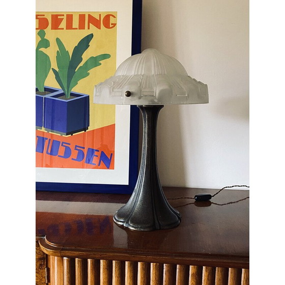 Image 1 of Vintage Bronze Tischlampe, Frankreich 1930