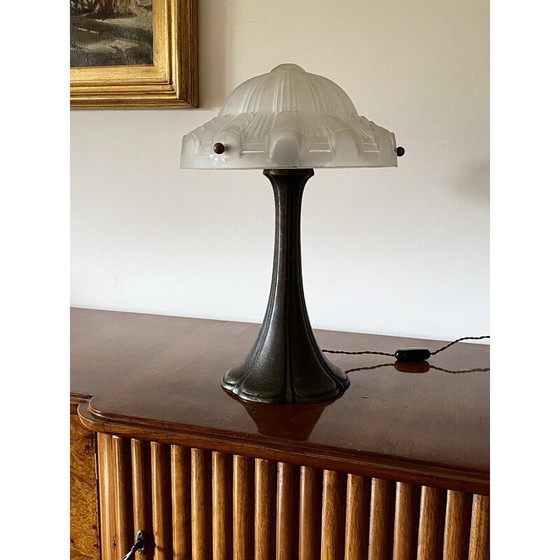 Image 1 of Vintage Bronze Tischlampe, Frankreich 1930