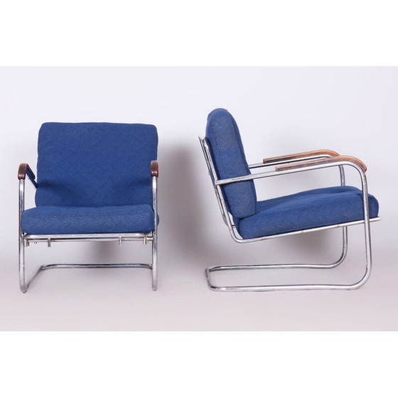 Image 1 of Paar alte Bauhaus-Sessel aus Chromstahl, Schweiz 1930