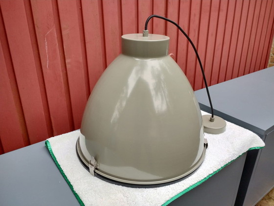 Image 1 of Vintage grün grau Lampe groß