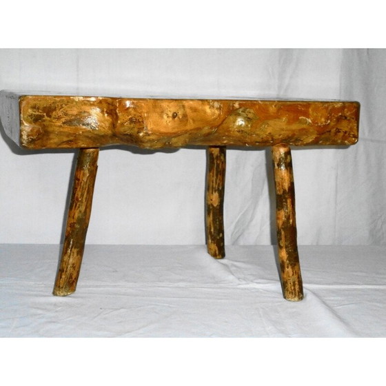 Image 1 of Brutalistischer Couchtisch aus massiver Eiche, 1970