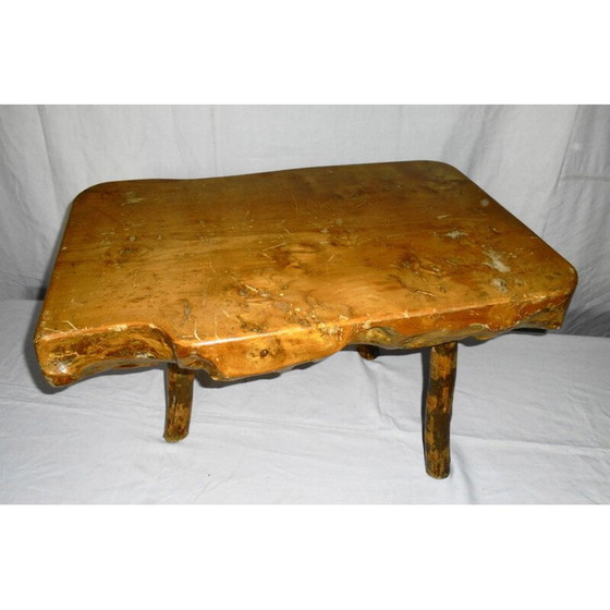 Image 1 of Brutalistischer Couchtisch aus massiver Eiche, 1970