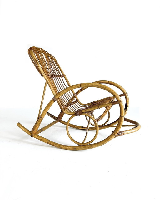 Vintage Rattan Schaukelstuhl '60