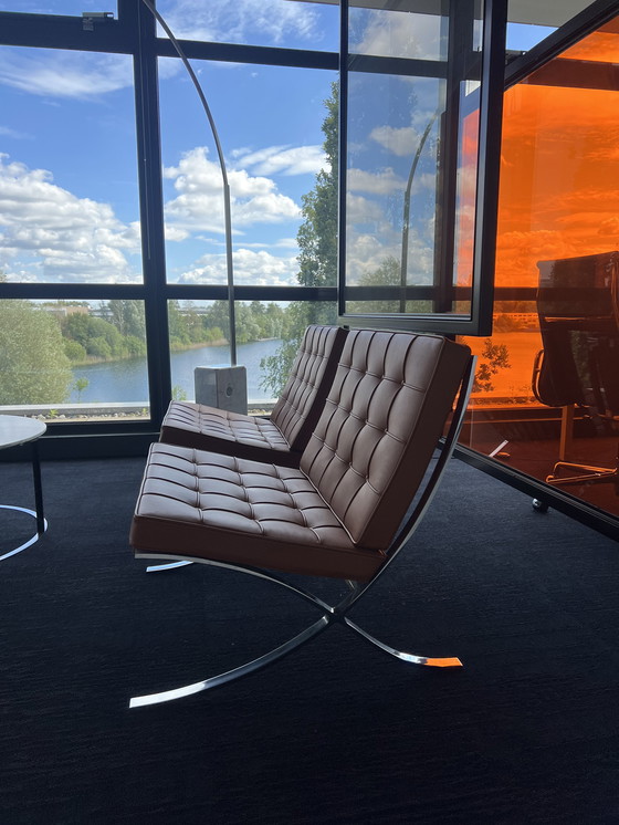 Image 1 of 2x Knoll Barcelona Stühle cognac Leder