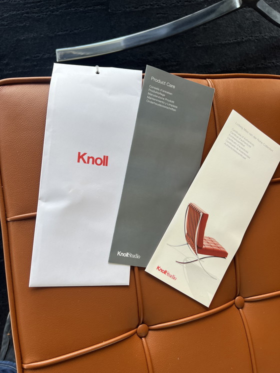 Image 1 of 2x Knoll Barcelona Stühle cognac Leder