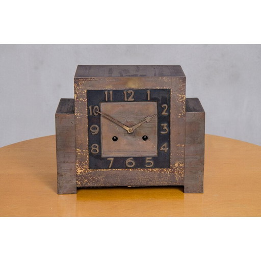 Vintage Art Deco Kupfer Tischuhr, 1920
