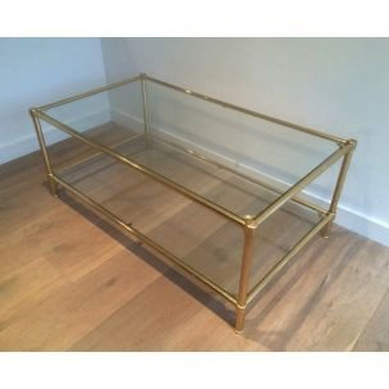 Image 1 of Vintage Couchtisch aus Messing und Glas, 1960