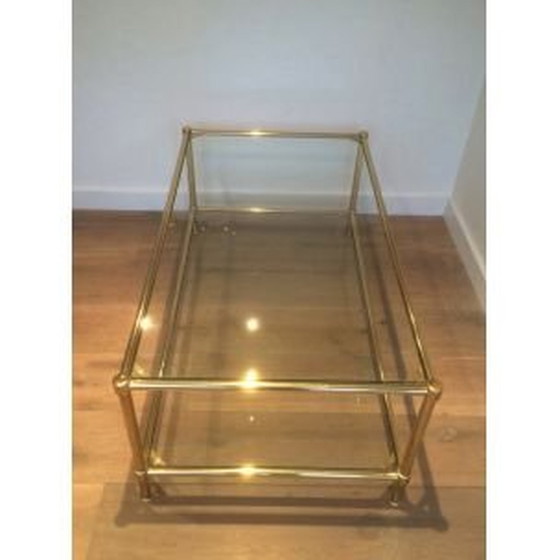 Image 1 of Vintage Couchtisch aus Messing und Glas, 1960