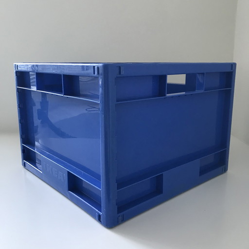 Ikea Märd | Memphis Storage Crate | Retro Blue Crate | 1980s-90s