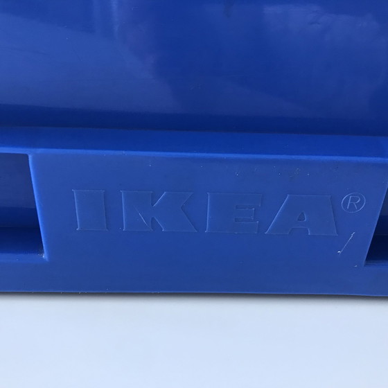 Image 1 of Ikea Märd | Memphis Storage Crate | Retro Blue Crate | 1980s-90s