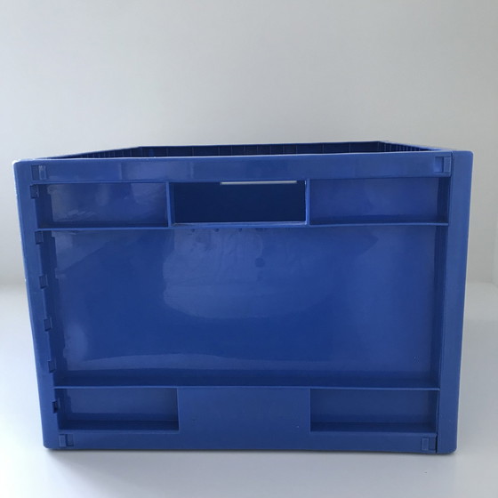 Image 1 of Ikea Märd | Memphis Storage Crate | Retro Blue Crate | 1980s-90s