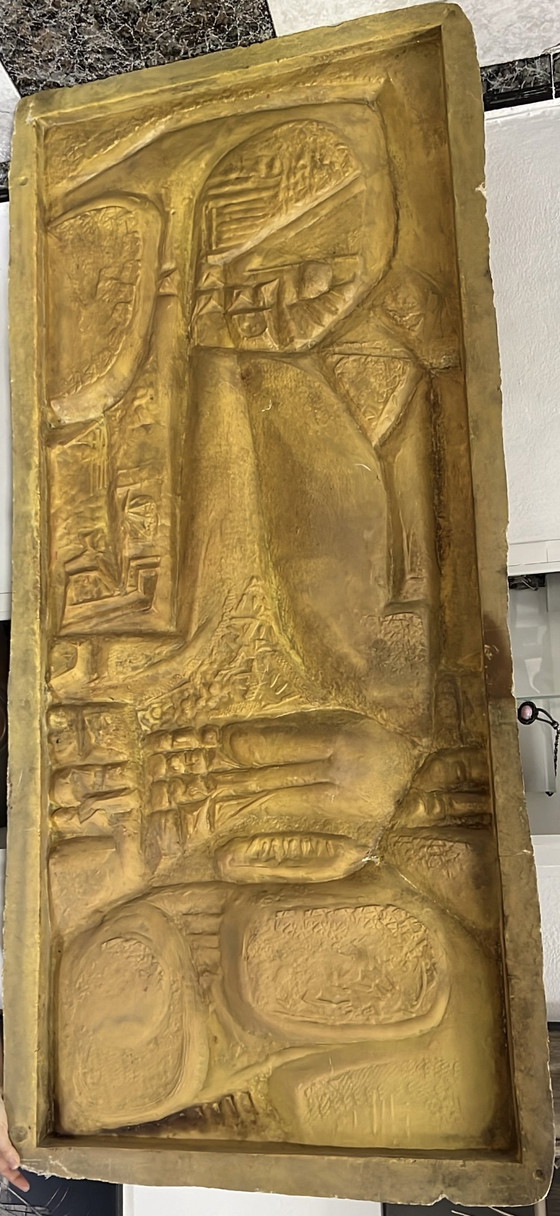 Image 1 of 3 X Fiberglas-Relief-Skulpturen, 1960S. Brutalist , Form + 2 Skulpturen , Groß