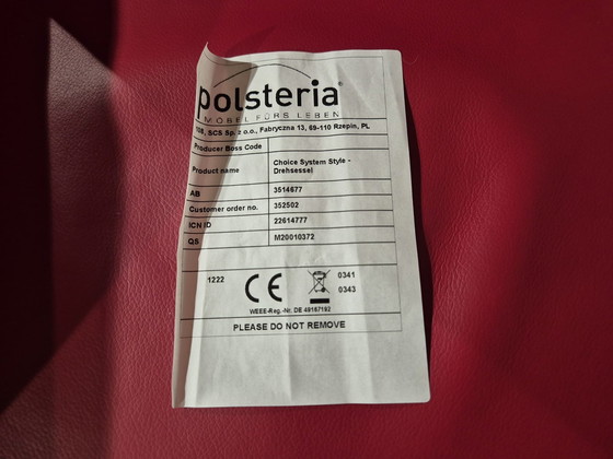 Image 1 of Polsteria Stehstuhl - Rot - Leder - Design - Elektrisch