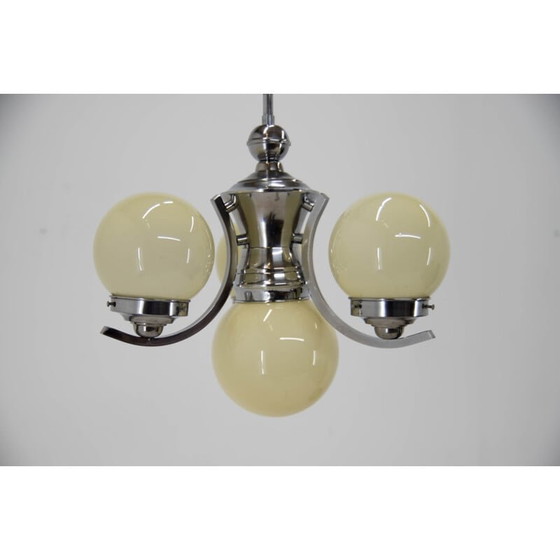 Image 1 of Vintage Art Deco Kronleuchter aus geblasenem Glas, 1930
