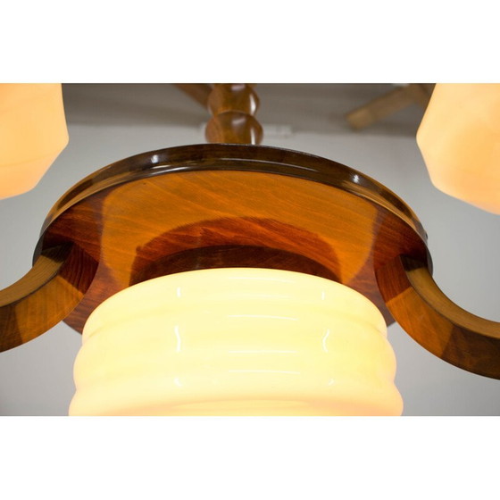 Image 1 of Holzkronleuchter im Art-déco-Stil, 1930