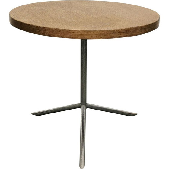 Image 1 of Vintage Beistelltische rund mit Holzplatte