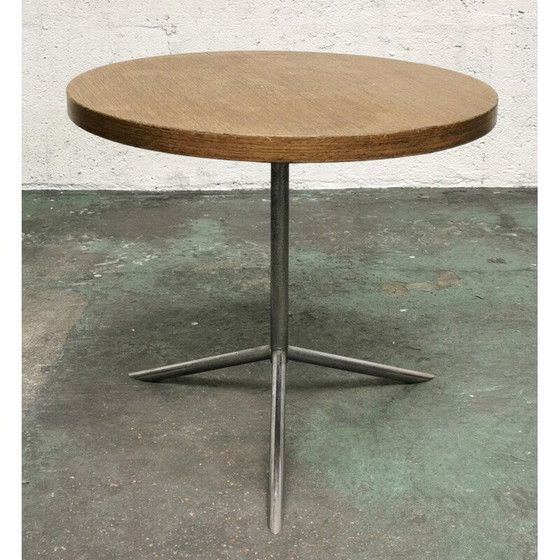 Image 1 of Vintage Beistelltische rund mit Holzplatte