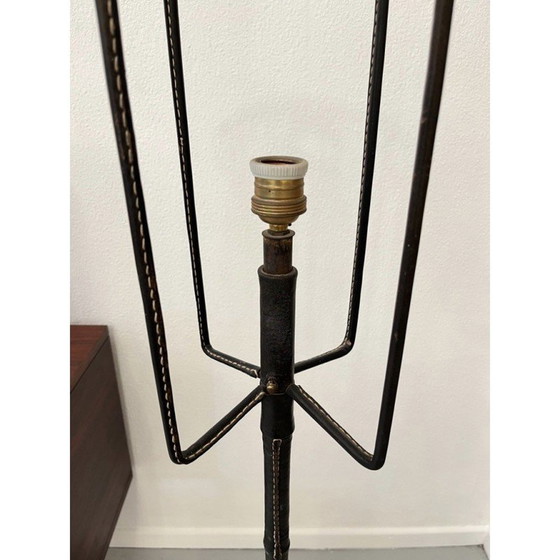 Image 1 of Vintage Stehleuchte aus Leder von Jacques Adnet, Frankreich 1950
