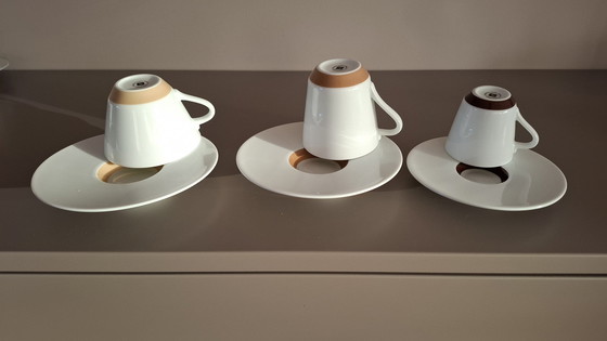 Image 1 of Beschreibung Nespresso Set Kollektionen Andrée Putman, 10-teilig bestehend aus 4 Espresso, 2 Lungo und 4 Cappuccino Tassen