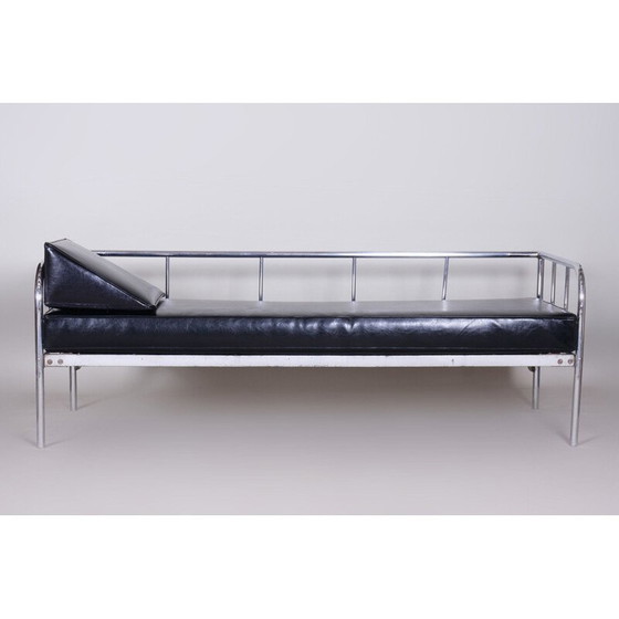 Image 1 of Schwarzes Ledersofa von Vichr & Co., 1930er Jahre