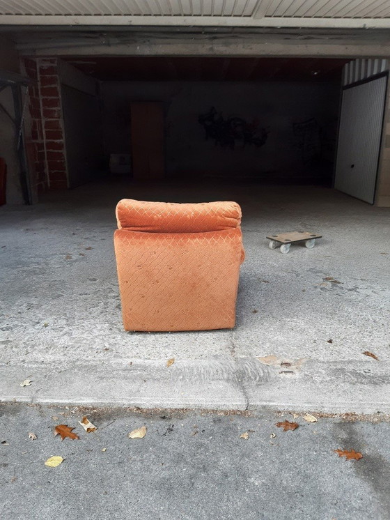 Image 1 of 7/7 Orange Chauffeuse Ligne Roset Pr M. Ducaroy Mod. Albany, Design Epoche. Vintage