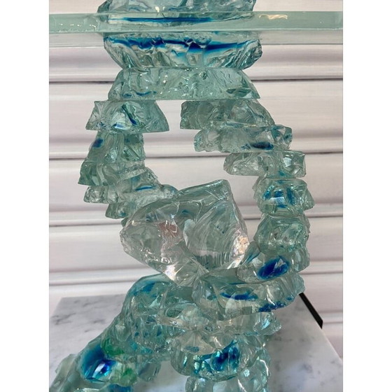 Image 1 of Menorah-Kerzenhalter aus Glas von P. Jacob, 2000