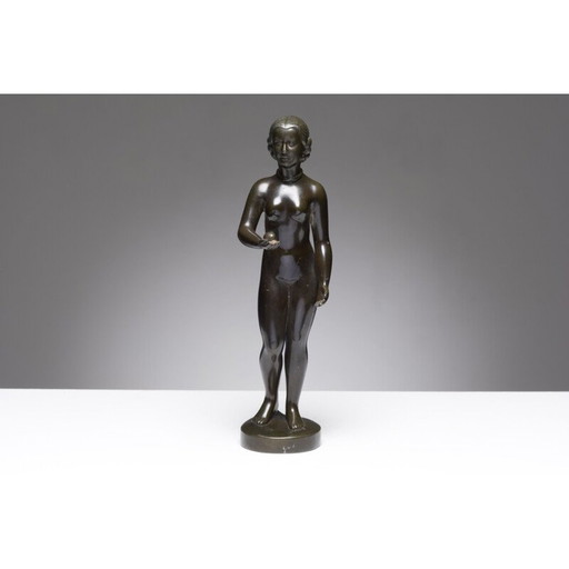 Alte Metallfigur disko von Just Andersen, Dänemark 1930