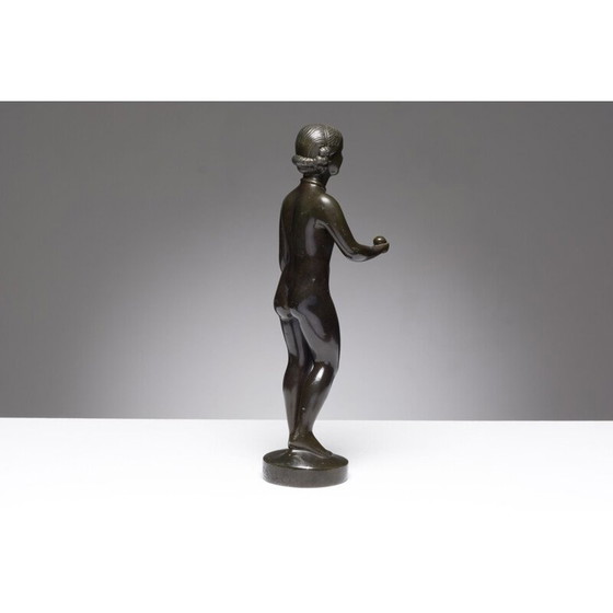 Image 1 of Alte Metallfigur disko von Just Andersen, Dänemark 1930