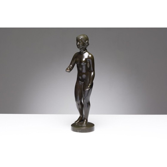 Image 1 of Alte Metallfigur disko von Just Andersen, Dänemark 1930