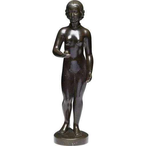 Alte Metallfigur disko von Just Andersen, Dänemark 1930