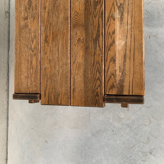 Image 1 of Brutalistischer Eichenholz-Esstisch, Belgien 1970er