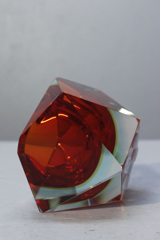 Image 1 of Aschenbecher Diamant Sommerso Murano Italien 1970S