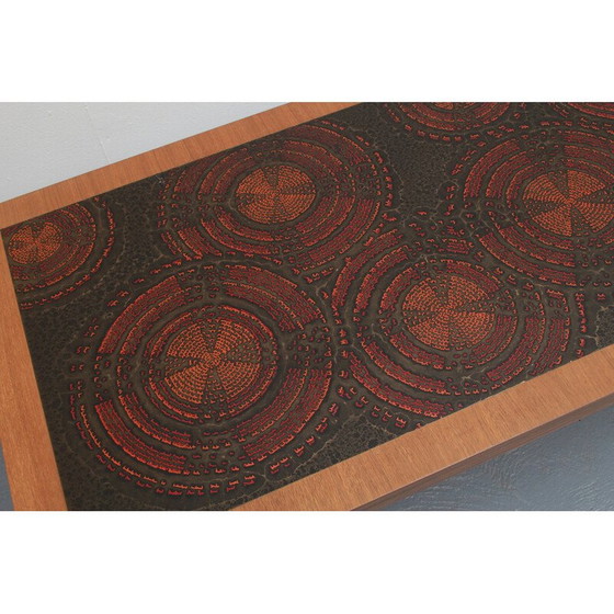 Image 1 of Vintage Couchtisch aus Teakholz und Emaille, 1970