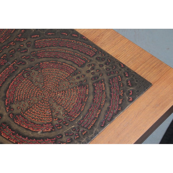 Image 1 of Vintage Couchtisch aus Teakholz und Emaille, 1970
