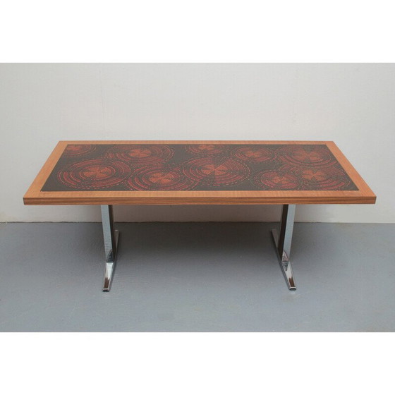 Image 1 of Vintage Couchtisch aus Teakholz und Emaille, 1970