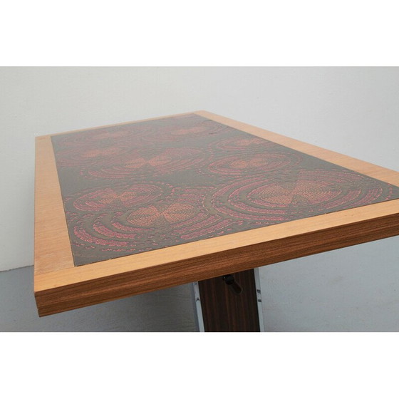 Image 1 of Vintage Couchtisch aus Teakholz und Emaille, 1970