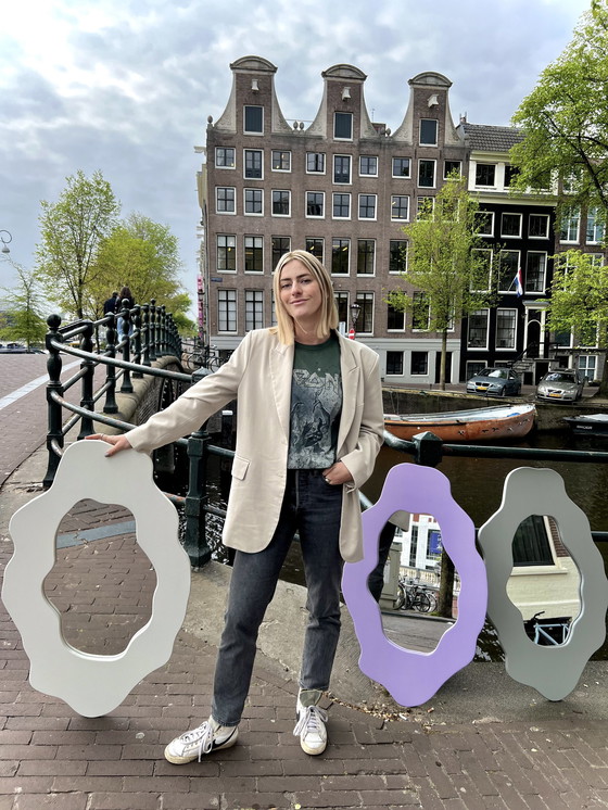 Image 1 of Le Pearl grey/green wandspiegel