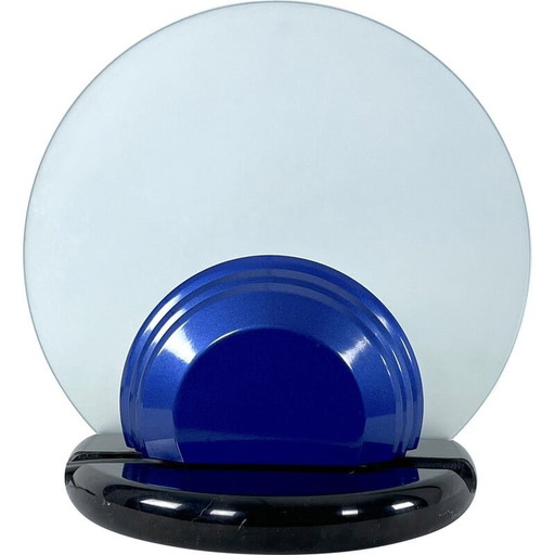 Mid Century Gong Tischleuchte aus Marmor und Glas von Bruno Gecchelin für Skipper, Italien 1981