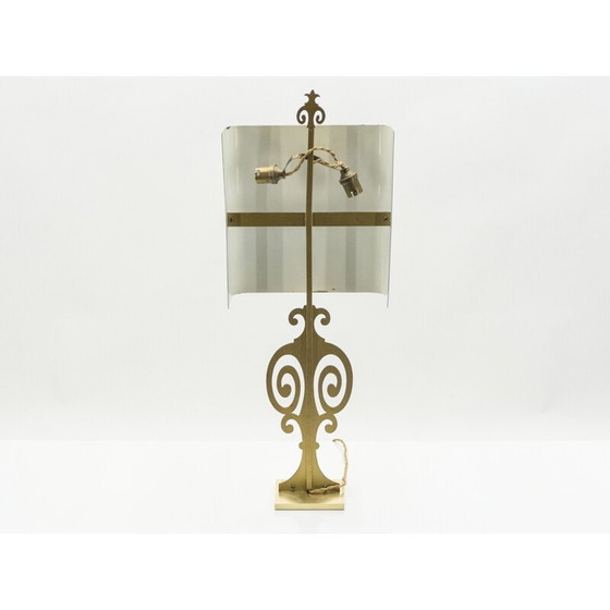 Image 1 of Alte Messinglampe für Maison Charles, 1970