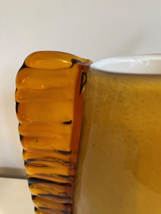 Image 1 of Fischkopf-Vase aus Murano-Glas im Stil von Picasso 1980er Jahre