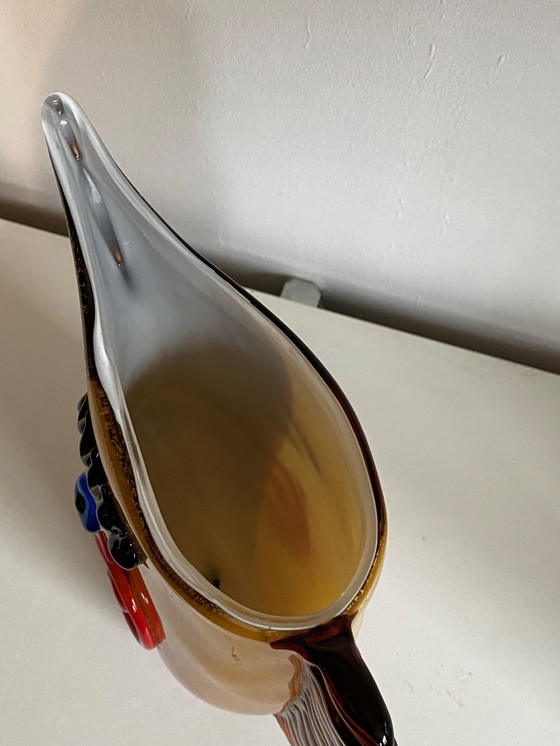 Image 1 of Fischkopf-Vase aus Murano-Glas im Stil von Picasso 1980er Jahre